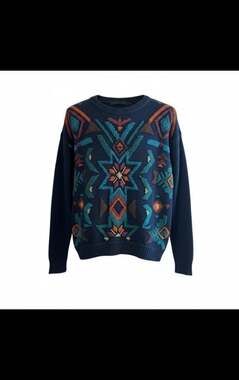 L.A.M.B. by Gwen Stefani Vintage 2005 Southwestern Beaded Knit Sweater Y2K XS